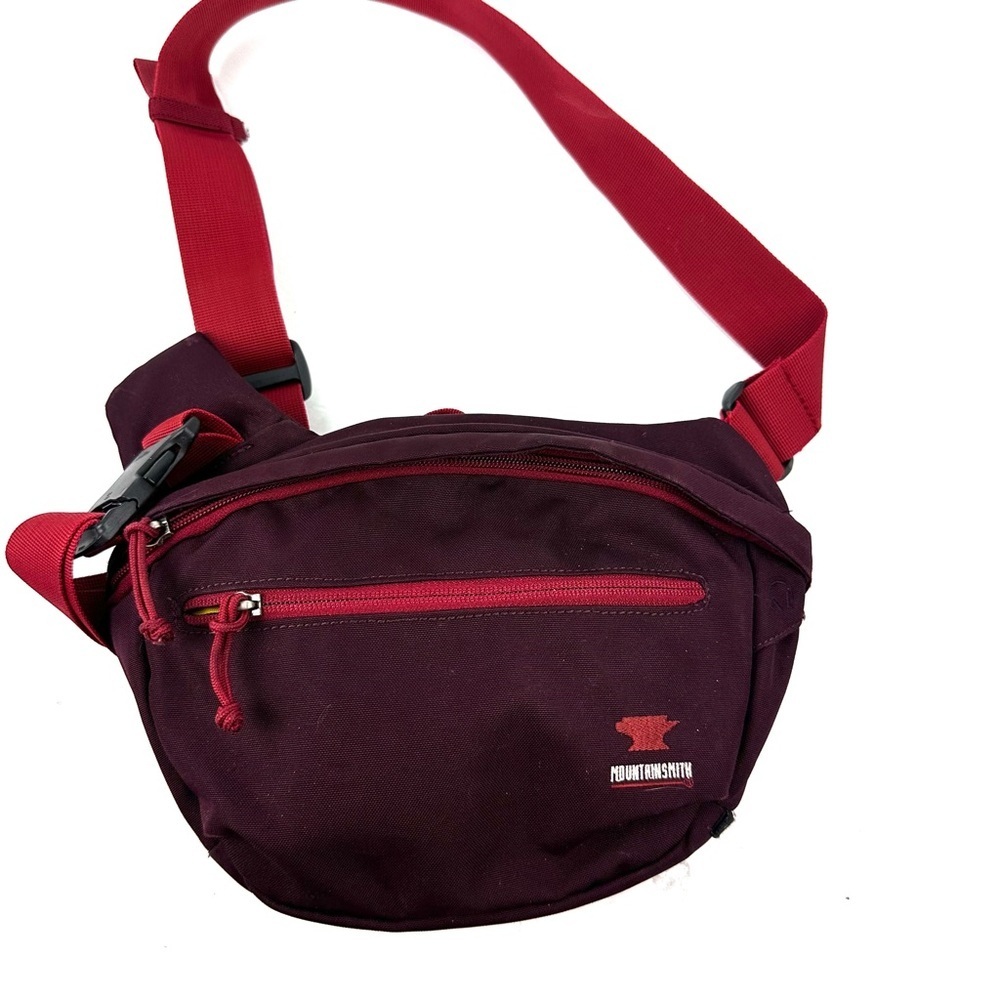 Mountainsmith Fanny Pack Waist Belt‎ Bag Burgundy Canvas Pouch Cordura Unisex